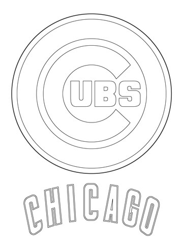 Chicago Cubs Logo  Coloring Page